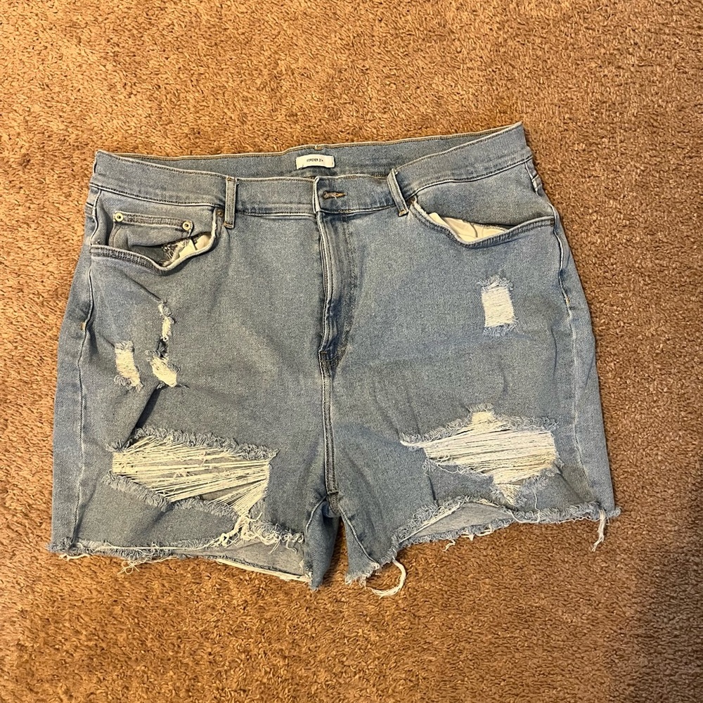 Plus size distressed shorts, size 20